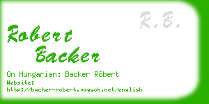 robert backer business card